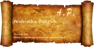 Andruska Patrik névjegykártya